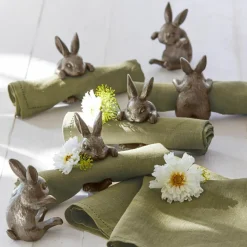 LOBERON Ustensiles De Cuisine|Accessoires De Table*Lot de 6 ronds de serviettes Aurelie