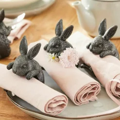 LOBERON Ustensiles De Cuisine|Accessoires De Table*Lot de 6 ronds de serviettes Aurelie