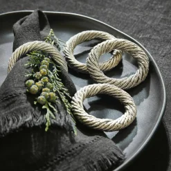 LOBERON Ustensiles De Cuisine|Accessoires De Table*Lot de 4 ronds de serviettes Alea