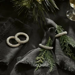 LOBERON Ustensiles De Cuisine|Accessoires De Table*Lot de 4 ronds de serviettes Alea