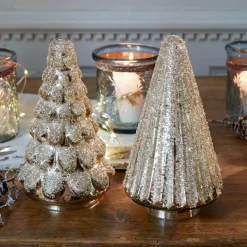 LOBERON Objets Décoratifs De Noël*Lot de 2 sapins décoratifs Domélys