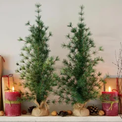 LOBERON Objets Décoratifs De Noël*Lot de 2 sapins décoratifs Bohicon