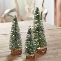 LOBERON Accessoires Lumineux|Décorations Lumineuses*Lot de 3 sapins décoratifs à LED Thalindra