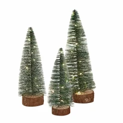 LOBERON Accessoires Lumineux|Décorations Lumineuses*Lot de 3 sapins décoratifs à LED Thalindra