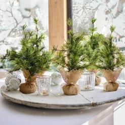 LOBERON Objets Décoratifs De Noël*Lot de 4 sapins décoratifs Millies