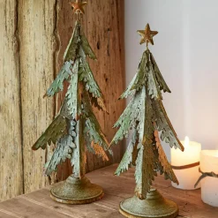LOBERON Objets Décoratifs De Noël*Lot de 2 sapins décoratifs Cour