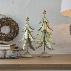 LOBERON Objets Décoratifs De Noël*Lot de 2 sapins décoratifs Cour
