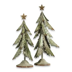 LOBERON Objets Décoratifs De Noël*Lot de 2 sapins décoratifs Cour