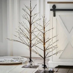 LOBERON Décorations Lumineuses*Lot de 2 sapins décoratifs Hellerud