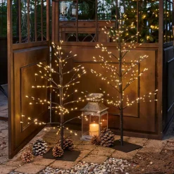 LOBERON Décorations Lumineuses*Lot de 2 sapins décoratifs Hellerud