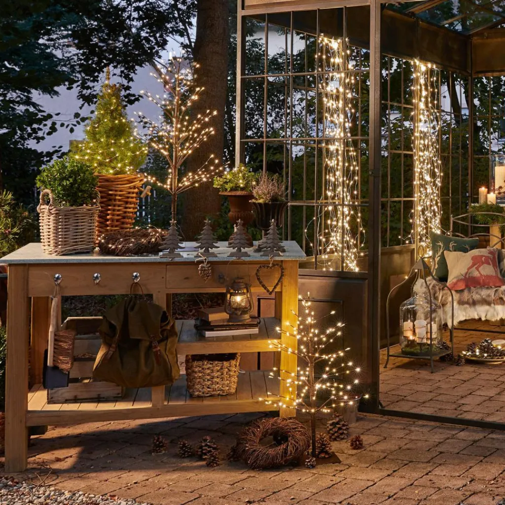 LOBERON Décorations Lumineuses*Lot de 2 sapins décoratifs Hellerud