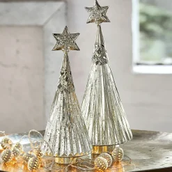LOBERON Objets Décoratifs De Noël*Lot de 2 sapins de Noël décoratifs Lillemor
