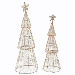 LOBERON Accessoires Lumineux|Décorations Lumineuses*Lot de 2 sapins LED Chantorin