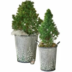 LOBERON Objets Décoratifs De Noël*Lot de 2 seaux Pavie
