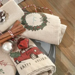 LOBERON Linge De Table|Décorations De Table De Noël*Lot de 4 serviettes Camon