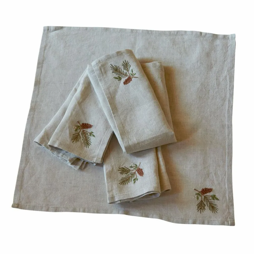 LOBERON Linge De Table|Décorations De Table De Noël*Lot de 4 serviettes de table Arlida