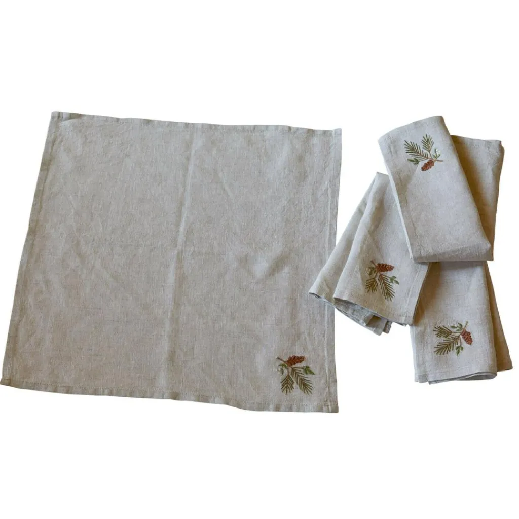 LOBERON Linge De Table|Décorations De Table De Noël*Lot de 4 serviettes de table Arlida