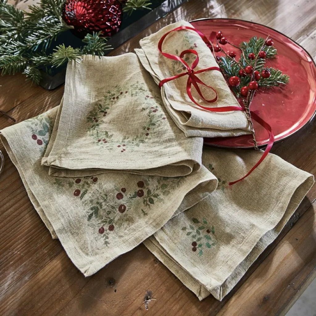 LOBERON Nappes|Linge De Table*Lot de 4 serviettes Lenius