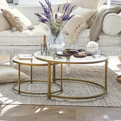 LOBERON Tables Basses|Tables Basses*Lot de 2 tables basses Caraman