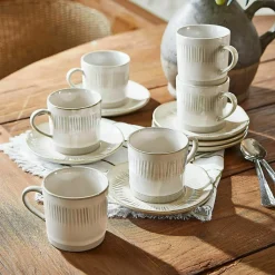 LOBERON Vaisselle|Vaisselle*Lot de 6 tasses avec soucoupes Périers