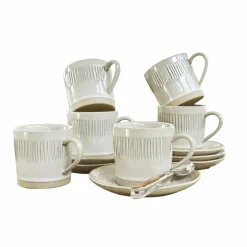 LOBERON Vaisselle|Vaisselle*Lot de 6 tasses avec soucoupes Périers