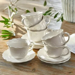 LOBERON Vaisselle|Vaisselle*Lot de 6 tasses avec soucoupes Mallevesse