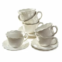 LOBERON Vaisselle|Vaisselle*Lot de 6 tasses avec soucoupes Mallevesse