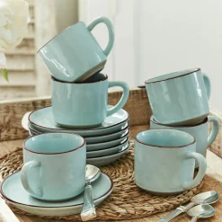 LOBERON Vaisselle|Vaisselle*Lot de 6 tasses et soucoupes Biarré