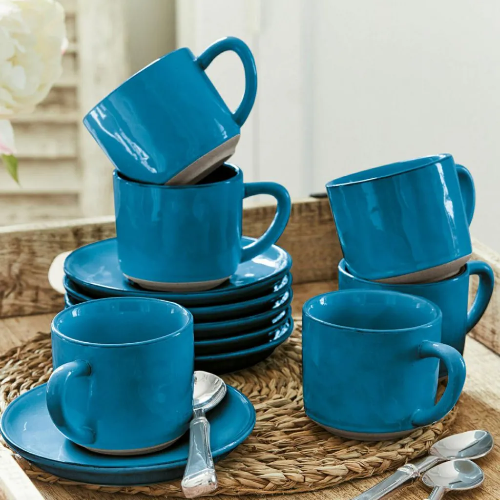 LOBERON Vaisselle|Vaisselle*Lot de 6 tasses et soucoupes Biarré