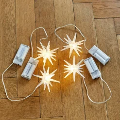 LOBERON Accessoires Lumineux|Décorations Lumineuses*Lot de 4 étoiles LED Ciseau
