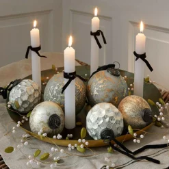 LOBERON Couronnes De L'Avent|Décorations De Table De Noël*Plateau à bougies Valenzas