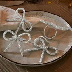 LOBERON Décorations De Table De Noël*Rond de serviette, set de 4 Eirael