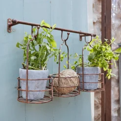 LOBERON Outils De Jardin*Étagère murale et paniers à plantes Hemente